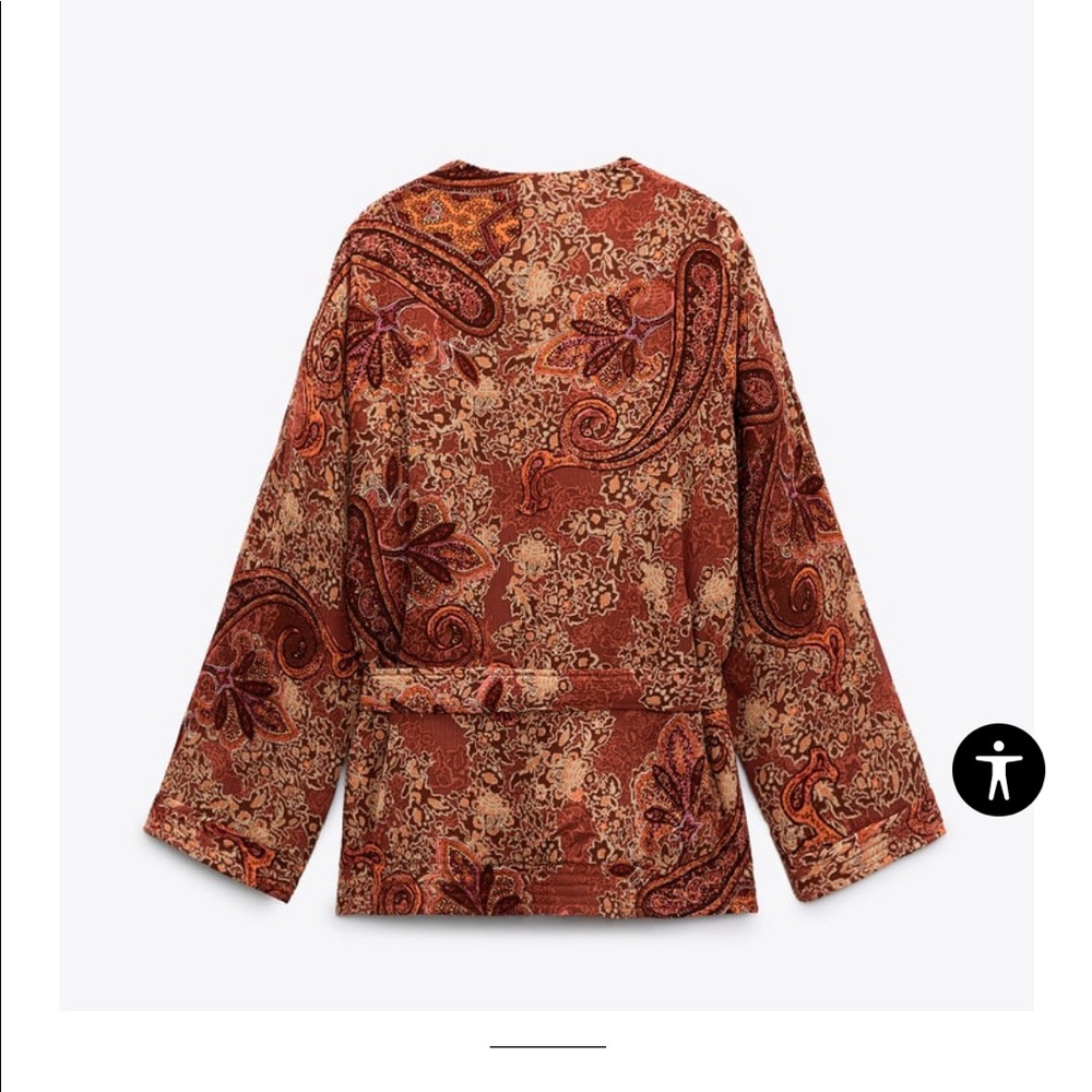 Moroccan Inspired Printed Puffer Jacket With Belt… - image 5